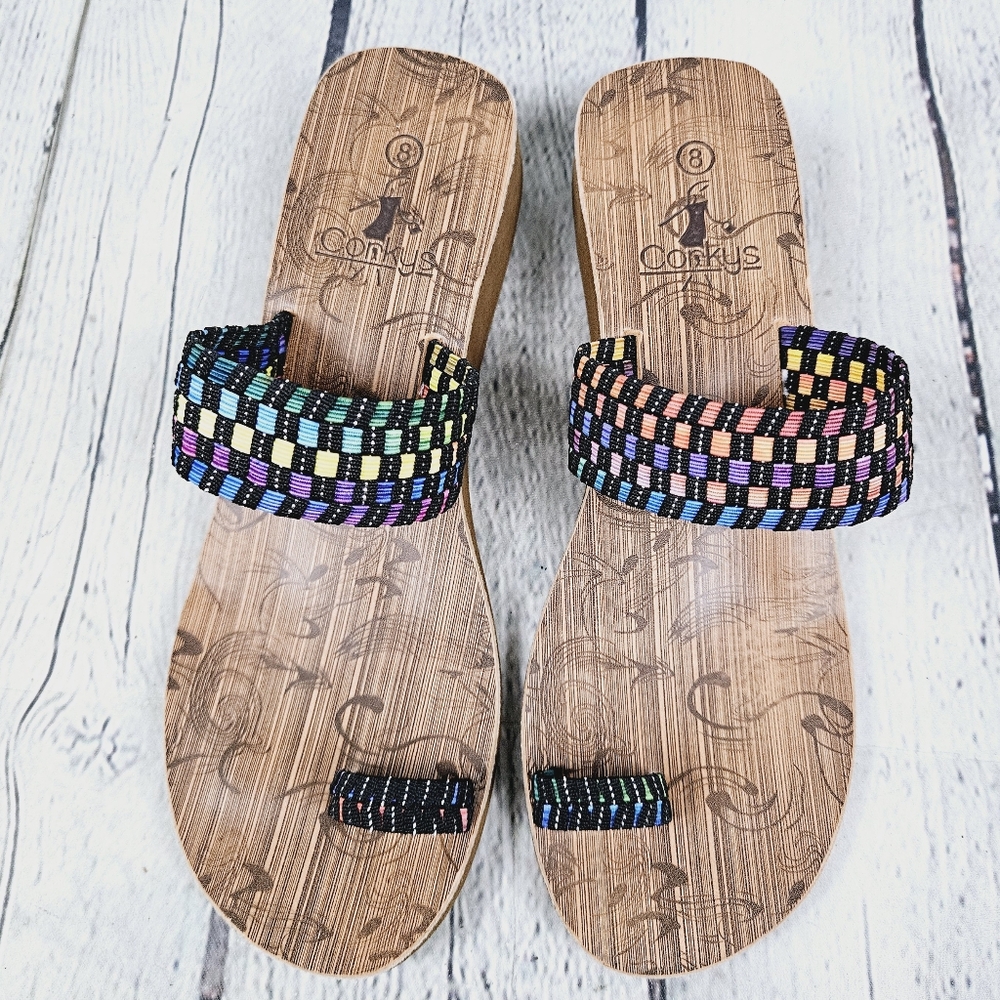 CORKYS | Toasty multicolour rainbow sandals